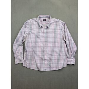 UNTUCKit Shirt Mens XXXL Blue Pink Button Up Dress Oxford Work Office Adult 3XL
